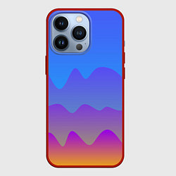 Чехол для iPhone 13 Pro Волнистые линии с эффектом, цвет: 3D-красный
