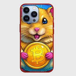 Чехол для iPhone 13 Pro Хомячок и коины, цвет: 3D-красный