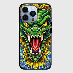 Чехол для iPhone 13 Pro Крупная агрессивная змея, цвет: 3D-черный