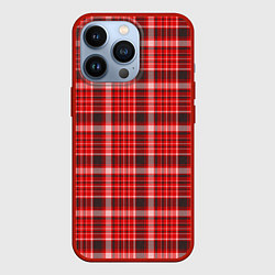 Чехол iPhone 13 Pro Красный клетчатый узор