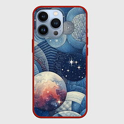 Чехол для iPhone 13 Pro Космический пэчворк - нейросеть, цвет: 3D-красный