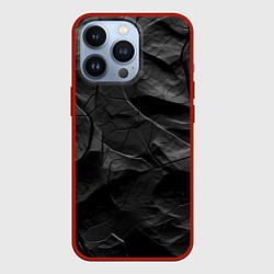 Чехол для iPhone 13 Pro Текстура темной скалы, цвет: 3D-красный
