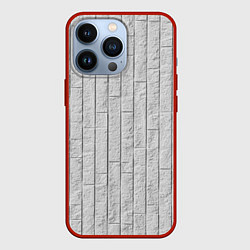 Чехол для iPhone 13 Pro Текстура серого камня, цвет: 3D-красный