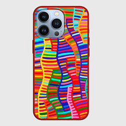 Чехол для iPhone 13 Pro Абстрактная полноцветная живопись, цвет: 3D-красный