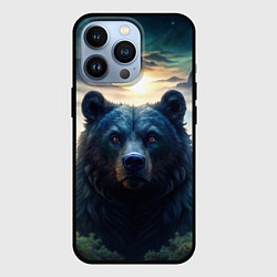Чехол для iPhone 13 Pro Медведь на закате, цвет: 3D-черный