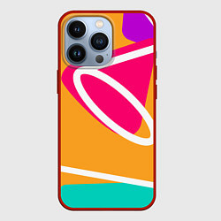 Чехол для iPhone 13 Pro Разные формы, цвет: 3D-красный