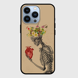 Чехол для iPhone 13 Pro Bone and heart, цвет: 3D-черный