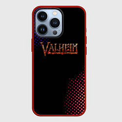 Чехол iPhone 13 Pro Valheim logo pattern