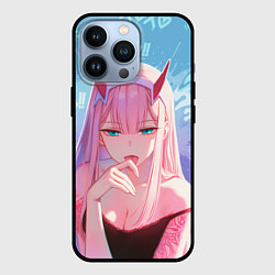 Чехол для iPhone 13 Pro Zero two аниме, цвет: 3D-черный