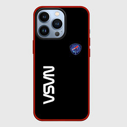 Чехол для iPhone 13 Pro Nasa space steel, цвет: 3D-красный