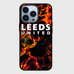 Чехол для iPhone 13 Pro Leeds United red lava, цвет: 3D-черный