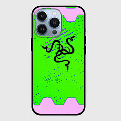 Чехол для iPhone 13 Pro Razer pattern geometry, цвет: 3D-черный