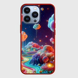 Чехол для iPhone 13 Pro Planet chupa chups - neon glow, цвет: 3D-красный