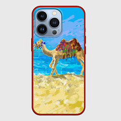Чехол для iPhone 13 Pro Верблюд на фоне моря, цвет: 3D-красный