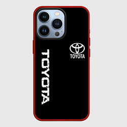 Чехол для iPhone 13 Pro Toyota logo white steel, цвет: 3D-красный