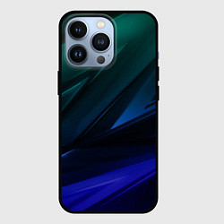 Чехол для iPhone 13 Pro Зелено-синие геометрические абстрактные объемные п, цвет: 3D-черный
