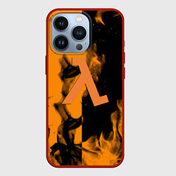 Чехол для iPhone 13 Pro Half life fire orange, цвет: 3D-красный