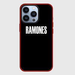 Чехол для iPhone 13 Pro Ramones white logo, цвет: 3D-красный