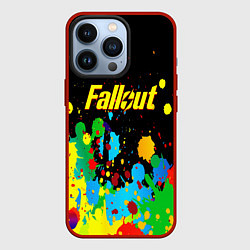 Чехол для iPhone 13 Pro Fallout цветные краски, цвет: 3D-красный