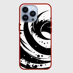 Чехол для iPhone 13 Pro Ai art black and white abstraction, цвет: 3D-красный