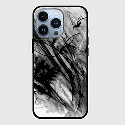 Чехол для iPhone 13 Pro Серый абстрактный серо-черный шрих, цвет: 3D-черный