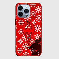 Чехол для iPhone 13 Pro Elder Scrolls winter steel, цвет: 3D-красный