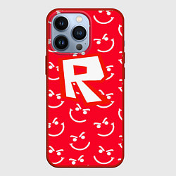 Чехол для iPhone 13 Pro Roblox smile pattern, цвет: 3D-красный