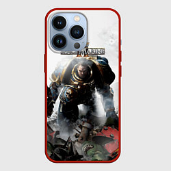 Чехол для iPhone 13 Pro Warhammer 40000 space marine 2 poster, цвет: 3D-красный