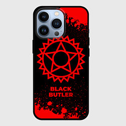 Чехол для iPhone 13 Pro Black Butler - red gradient, цвет: 3D-черный