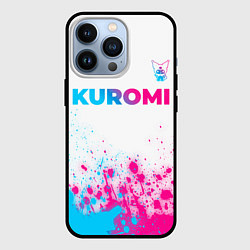 Чехол для iPhone 13 Pro Kuromi neon gradient style посередине, цвет: 3D-черный