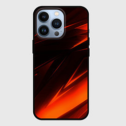 Чехол для iPhone 13 Pro Geometry orange stripes, цвет: 3D-черный