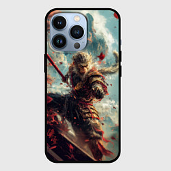 Чехол для iPhone 13 Pro Wukong с посохом, цвет: 3D-черный