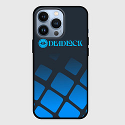 Чехол для iPhone 13 Pro Deadlock синий логотип, цвет: 3D-черный
