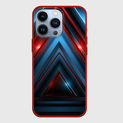 Чехол для iPhone 13 Pro Геометрический тоннель из треугольников, цвет: 3D-красный