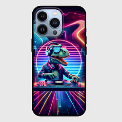 Чехол для iPhone 13 Pro Dino DJ - neon glow, цвет: 3D-черный