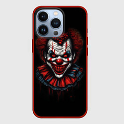 Чехол для iPhone 13 Pro Страшный клоун в темноте из фильма ужасов, цвет: 3D-красный