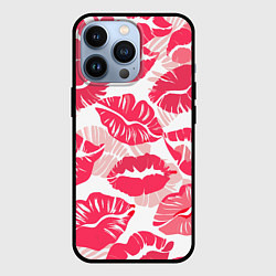 Чехол для iPhone 13 Pro Романтический отпечаток помады игривый макияж, цвет: 3D-черный