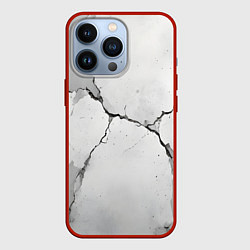 Чехол для iPhone 13 Pro Растрескавшийся бетон, цвет: 3D-красный