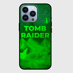 Чехол для iPhone 13 Pro Tomb Raider - green gradient посередине, цвет: 3D-черный