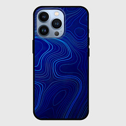 Чехол для iPhone 13 Pro Синяя топография, цвет: 3D-черный