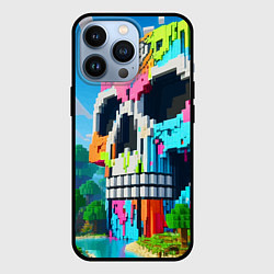 Чехол для iPhone 13 Pro Minecraft skull - ai art fantasy, цвет: 3D-черный