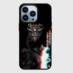 Чехол для iPhone 13 Pro Baldurs Gate glitch fire, цвет: 3D-черный