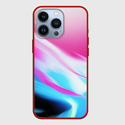 Чехол для iPhone 13 Pro Неоновые краски градиент, цвет: 3D-красный