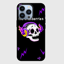 Чехол для iPhone 13 Pro The Cranberries неоновый череп, цвет: 3D-черный