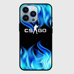 Чехол для iPhone 13 Pro CGGO blue flame, цвет: 3D-черный