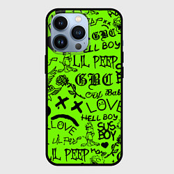 Чехол для iPhone 13 Pro Lil Peep кислотный паттерн, цвет: 3D-черный