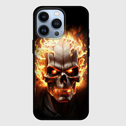 Чехол для iPhone 13 Pro Череп в огне, цвет: 3D-черный