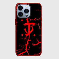 Чехол для iPhone 13 Pro Doom молнии, цвет: 3D-красный