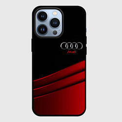 Чехол для iPhone 13 Pro AUDI carbon metal, цвет: 3D-черный