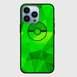 Чехол для iPhone 13 Pro Pokemon green poly, цвет: 3D-черный